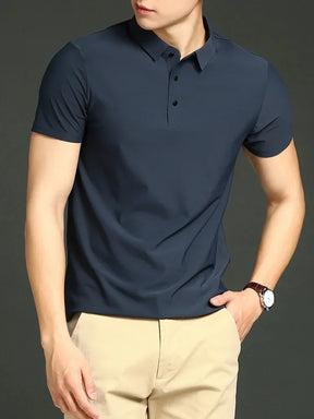 Camisa Polo Masculina Moderna em Seda Gelo