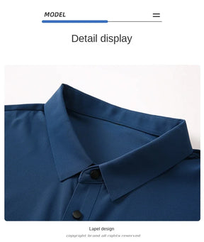 Camisa Polo Masculina Moderna em Seda Gelo